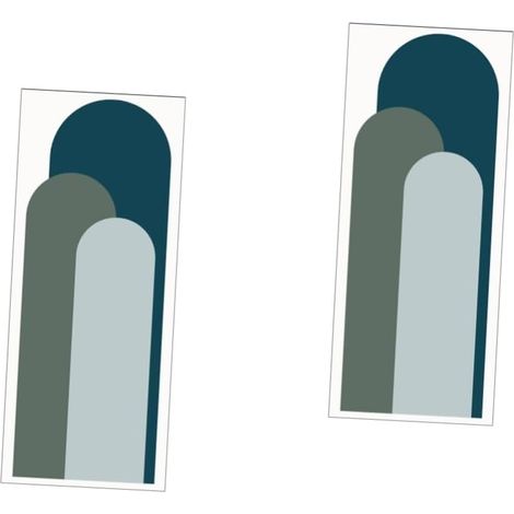 2pièces Autocollant Mural Géométrique Peel and Stick Pour Salon Décoration Murale Élégante Et Fraîche Pour Chambre Mobilier Et Lisses (1/5)