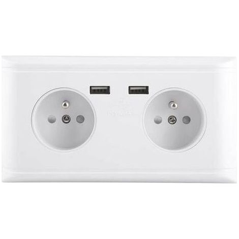 Multifunktionale USB-Wandsteckdose mit zwei USB-Anschlüssen zum Laden von Mobiltelefonen, EU-Stecker, 250 V (1/5)