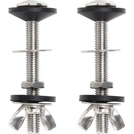 Lot de 2 boulons de fixation pour réservoir de WC avec raccord court, cuvette et cuvette. (1/5)