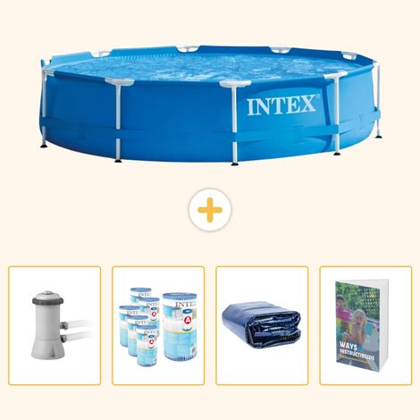Intex Piscine Tubulaire Ronde - 366x76 cm - 5-pièces SCB118 (1/5)