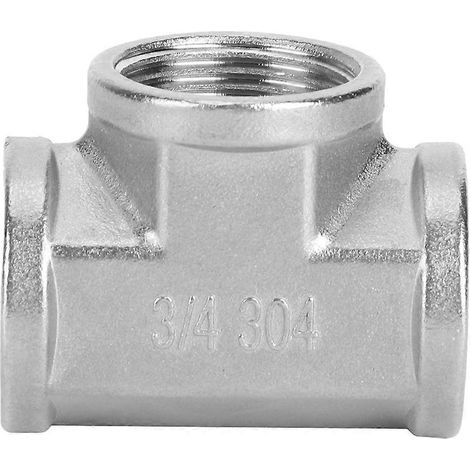 Raccord en T fileté en acier inoxydable 304 pour tuyauterie industrielle, étagère de rangement et outillage domestique (1/5)
