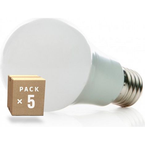 Pack 5 Bombillas LED E27 7W 630Lm 6000ºK 40.000H  [HO-ED-B3-E27-7W-CW-PK5-AP]