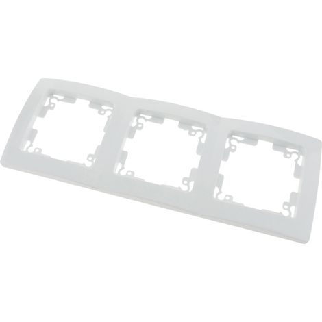 BeMatik - Salvaparete doppio per 3 moduli da incasso 225x80mm serie Lille bianco