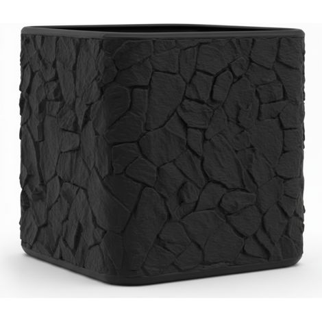 Set di 2 vasi neri con vassoio per piante grasse e cactus