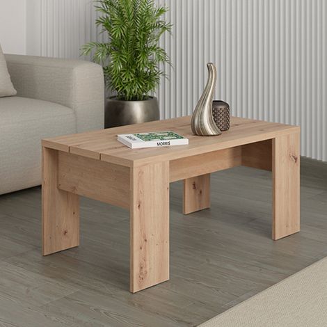 Couchtisch Riposto, Rechteckig, Platte Braun, Gestell Eichenholzoptik, 90x50x43h cm Braun Eichenholzoptik (1/5)