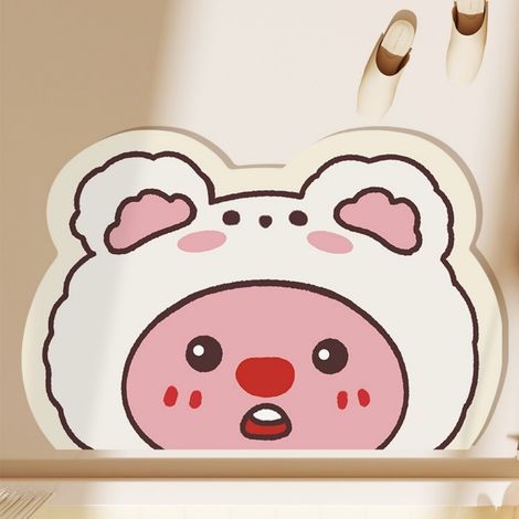 LAN Badezimmer - Lulu Bear 03 5080cm Kieselgur Niedliche Kieselgur-Fußmatte, Cartoon-Muster, ideal für Zuhause, Badezimmereingang, wasserabsorbierend, rutschfest, (1/5)