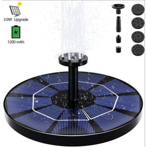Weitere integrierte 3-W-Lithiumbatterie, 6 Solar-Garten-Vogelbadbrunnen-Sprinkler (1/5)