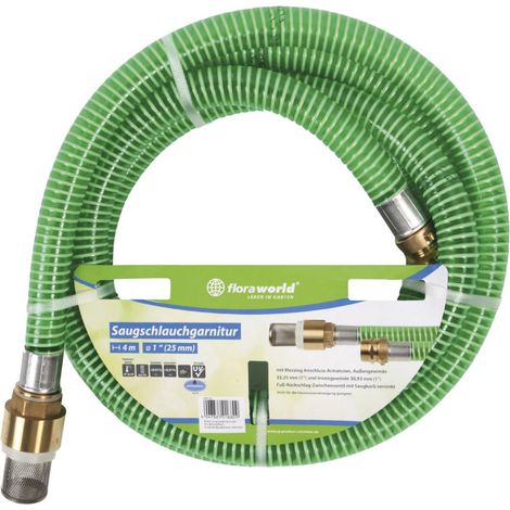 floraworld Schlauchgarnitur 4m,1" Messing-Armatur,grün (1/2)
