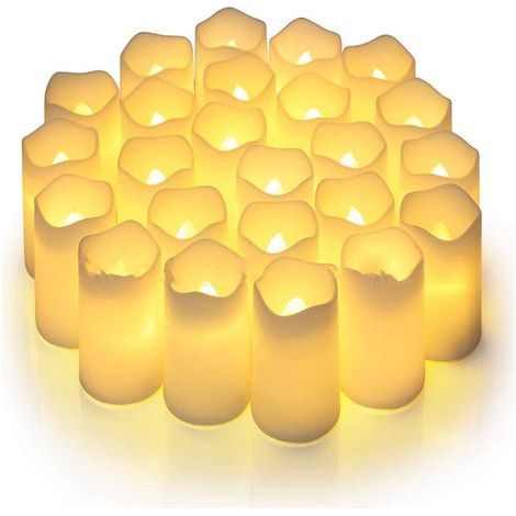 Lot de 24 bougies LED électriques sans flamme, composants électroniques en plastique, idéales pour la décoration de mariage et les déclarations. (1/5)