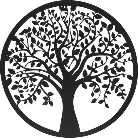 Arbre de Vie Décoration Murale, 30 cm en métal Famille Plaque Suspendue Arbre de Vie Tenture Murale, Plaque Murale Arbre généalogique pour Salle de Bain Cuisine Salon (1/5)