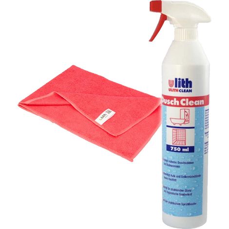 tecuro DuschClean, 750 ml Sprüh-Flasche - für Dusche/Wanne inkl. Mikrofasertuch (1/3)