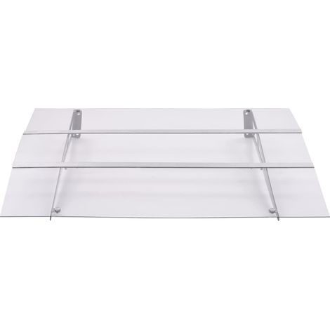 Maison Exclusive - Türvordach Silbern und Transparent 150x90 cm P