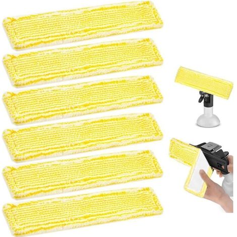 CSPARKV 6PCS Bonnettes pour Nettoyeur Vapeur Tampons de Nettoyage en Microfibre Housse de Nettoyage de Rechange Mop Remplacement des Tampons Compatible avec Karcher WV2 WV5 WV6 Plus