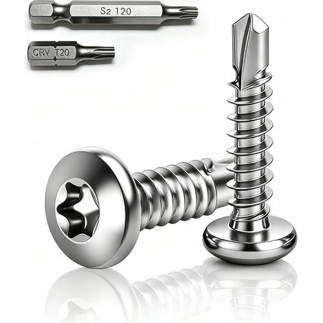 Lot de 120 vis autoperceuses Torx M4,2 x 38 mm à tête bombée (1/5)
