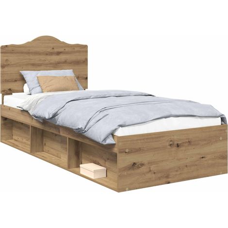 Struttura del letto Rovere Artigianale 100 x 200 cm vidaXL