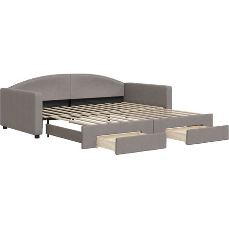 Maison Exclusive - Tagesbett Ausziehbar mit Schubladen Taupe 100x