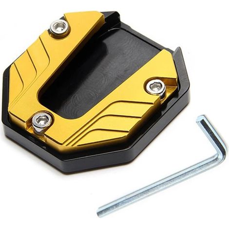 (Or) Extension de béquille latérale en alliage d'aluminium pour moto et scooter, avec base élargie antidérapante. Accessoires moto maxpower (1/4)
