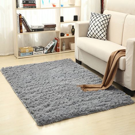 Tapis Shaggy - Velours Polyester - Pile Haute 4,5 Cm - Pour Salon Chambre Enfants - 650 G (1/4)