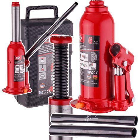 CRIC IDRAULICO PER AUTO DA 6 TONNELLATE 402 mm VALIGETTA 6000 KG