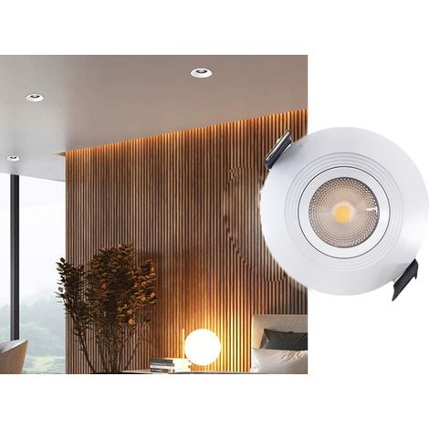 Faretto Incasso LED 3W Luce Calda Rotondo Bianco Alette Molla Incasso FM-03180 (1/5)
