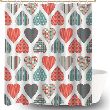 Voile de douche fluide en polyester 180x180 avec anneaux polyester pour salle de bain pour ambiance spa à domicile (1/5)