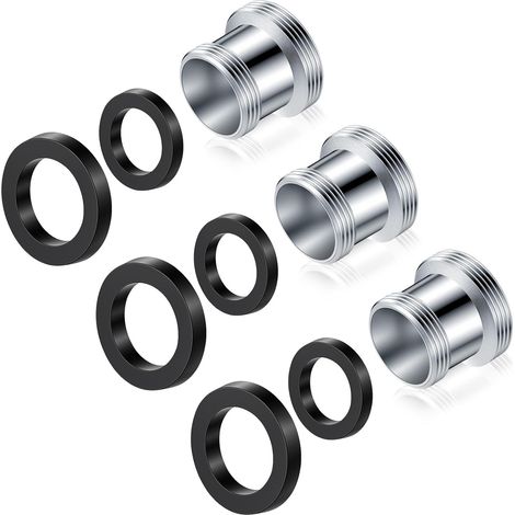 Set mit 3 M18-auf-M22-Wasserhahnadaptern, Außengewinde für Wasserfilter, Wasseranschluss, Adapter mit 6 Gummidichtungen für Spüle, Küche, Strahlregler, Wasserfilter