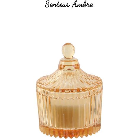 Bougie en verre jaune, fabriquée en verre de Bohême (1/5)