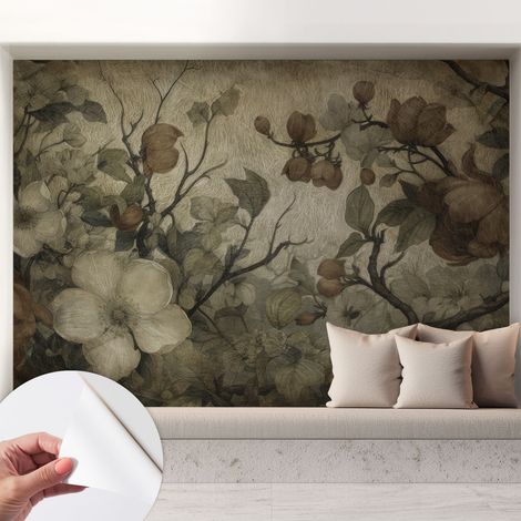 Tapete Selbstklebend - Wandtapete modern - Tapete mit Motiv - Tapete Schlafzimmer Blumenschönheit 208x146 cm (1/5)