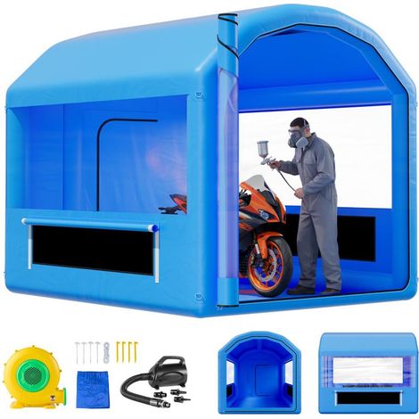 Pour garage et atelier auto, espace de pulvérisation fermé avec cabine de peinture gonflable à toit rond 550 W (1/5)