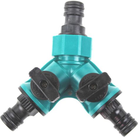 Adaptateur réglable 2 voies pour tuyau arrosage, répartiteur, robinet, 1 pièce (1/4)