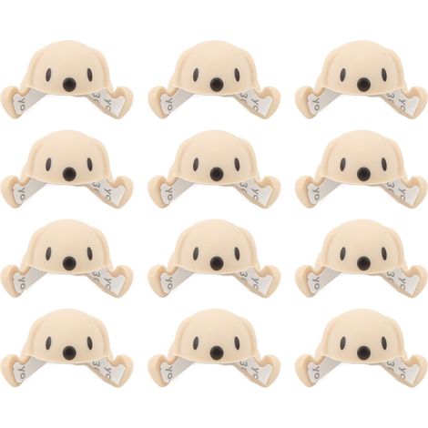 12 Pièces Protège-Coins Bébé Animaux Souples en Silicone Autocollants, Chiens Mignons, Abricot (1/5)