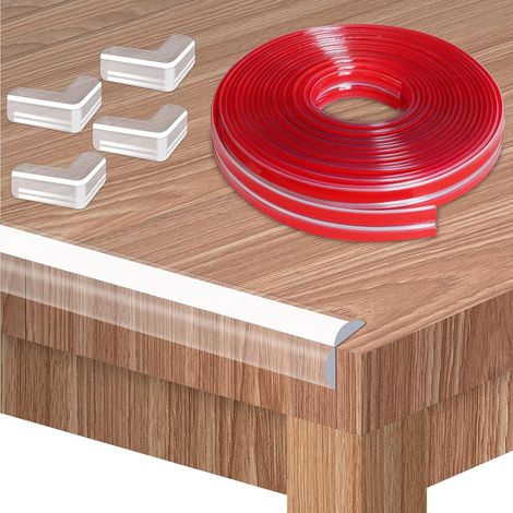 Bande de protection de bord en silicone de 19,68 pieds, protections d'angle souples adhésives solides pré-enregistrées améliorées (1/5)