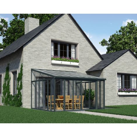 Canopia San Remo Pérgola Cerrada De Aluminio 4X4.4 m Gris