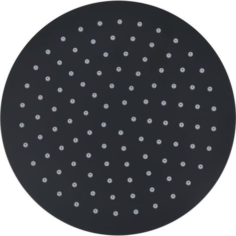 vidaXL Testa Doccia a Pioggia in Acciaio Inox 25 cm Rotonda Nera