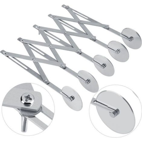 Couteau Escamotable Multi-roue de Pizza d'acier Inoxydable,Couteau Rétractable Multifonctionnel,Coupe-pate Diviseur (5 Roues) (1/5)