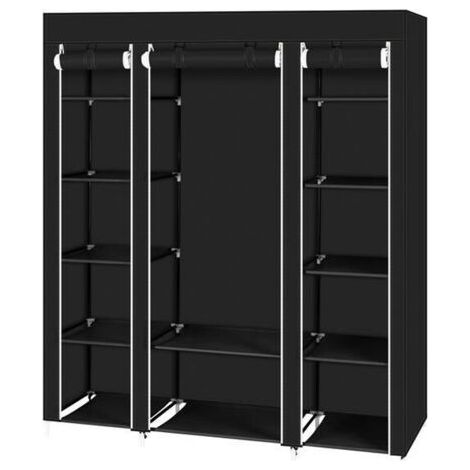 Armoire de Rangement,Garde-Robe Penderies pour Chambre d'adulte,Penderie de vêtement Pliable,Porte-vêtements Pliable,pour Vestiaire, Chambre, Salle d’étude,175 150 45cm- Noir