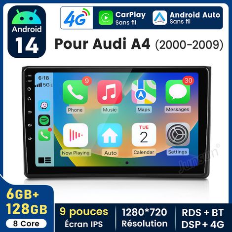 9 pouces Carplay Autoradio pour Audi A4 2000-2009 Android 6+128GB JUNSUN (1/5)