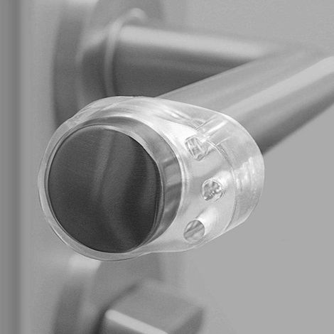 Tope de puerta de silicona AIDUCHO, amortiguador anticolisión para proteger paredes y muebles, manija de puerta transparente, tope de puerta para dormitorio, 10 unidades (1/5)