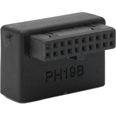 Adaptateur panneau avant USB 3.0 19 broches vers 20 broches, prise coudée à 90°, pour carte mère PC, type B