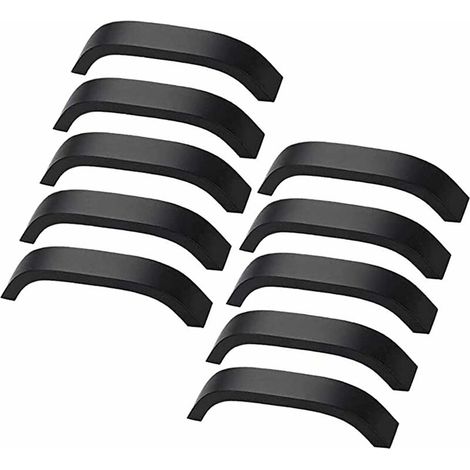 Juego de 10 tiradores negros para armarios de cocina, tiradores para puertas de cocina, tiradores para armarios, espaciado entre orificios de 128 mm.