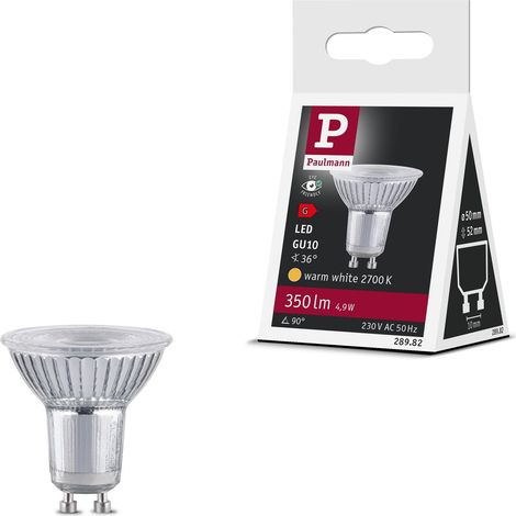 Standard 230V réflecteur LED GU10 4,9W 230V 350lm 50mm Argent Verre 2700K - Ampoule Blanc chaud (1/5)