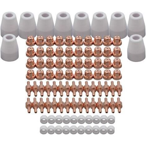 Kit Consommables Standard pour Torche Plasma PT-31 LG-40/JG40 Buse 18866 Électrode 18205 Écran Céramique 18204 pour Découpeurs Cut 40, Cut 50 et CT-312 100 pièces