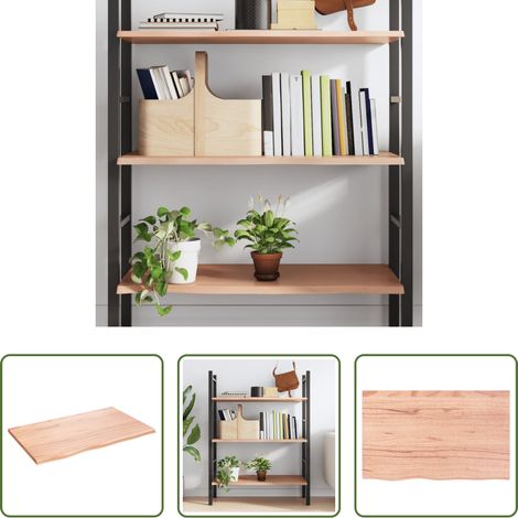 Wandregal Eiche - Wandregal Hellbraun 80x50x2 cm Massivholz Eiche Behandelt (1/5)