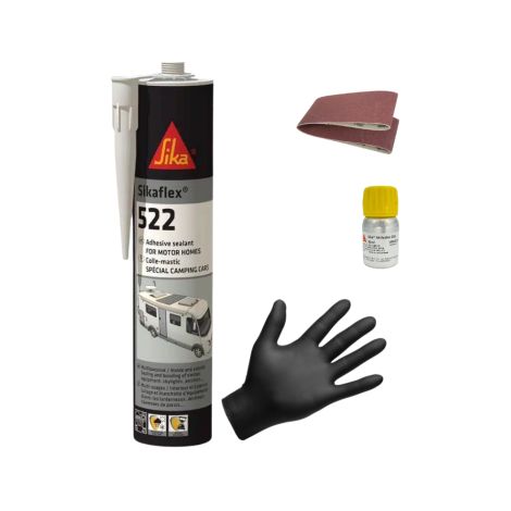 Kit colle mastic polyuréthane 300 mL pour collage sur véhicules – Inclus Sika Cleaner 205 et accessoires – Usage professionnel