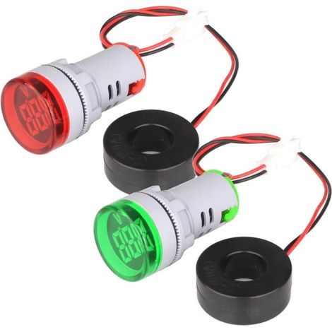 Mini-LED-Digitalamperemeter, Wechselstrom 0-100A Digitalamperemeter-Monitor mit LED-Signalanzeige (Rot/Grün) (1/5)