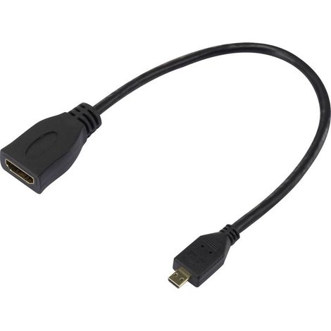 Raspberry Pi® SC0726 Adaptateur HDMI Raspberry Pi® [1x HDMI mâle C mini - 1x HDMI femelle] 10 cm bla (1/2)