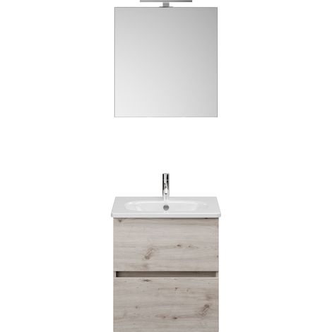 Burg Rocio Badmöbelset SGYQ060L TxBxH 465x605x2000, Eiche Dekor Silber