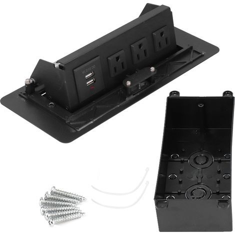 Prise encastrable pour bureau avec double port USB chargeur, norme américaine AC250V 10A, prise murale 2 en 1 (1/5)