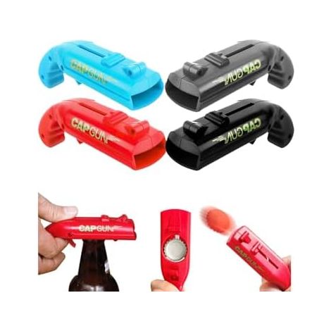 Pistolet Décapsuleur, Bar, Fête, Cadeau Homme, Anniversaire Noël, Outil, Bière, ABS, Robuste, Jeu, Original (1/5)