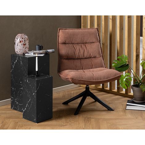 Mellow - fauteuil pivotant - en tissu - pieds en acier - rose (1/5)